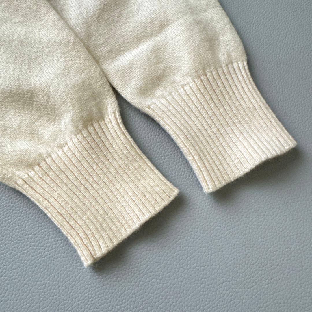 BEAMS GOLF カシミヤ100% Vネックセーター M ビームス　白　美品
