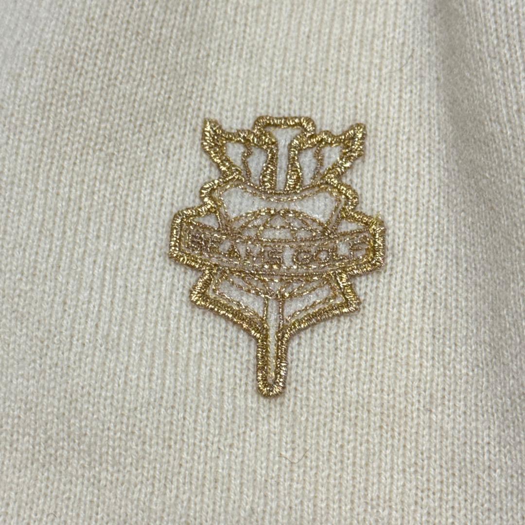 BEAMS GOLF カシミヤ100% Vネックセーター M ビームス　白　美品