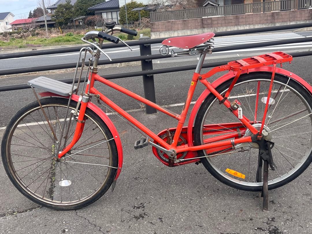 【希少】National 郵政自転車 〒マーク有ロッドブレーキ昭和レトロ 実用車