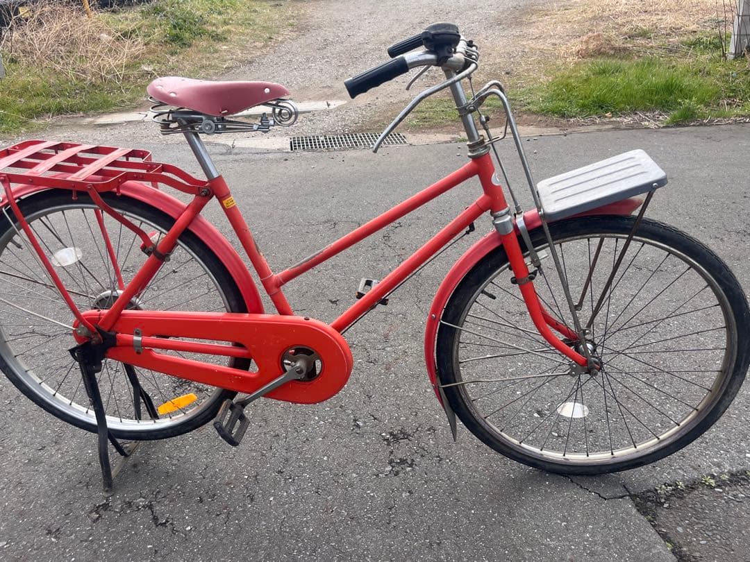 【希少】National 郵政自転車 〒マーク有ロッドブレーキ昭和レトロ 実用車