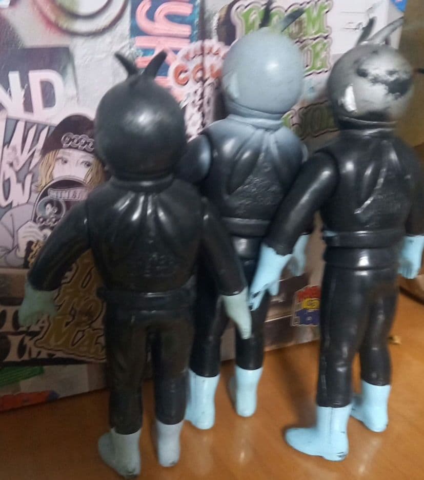 仮面ライダー ソフビ✨当時物✨３体セット✨昭和レトロ✨１９７０年代 ソフビ✨