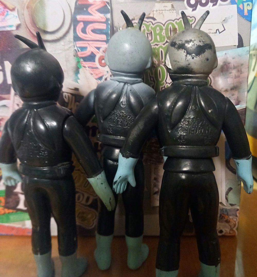 仮面ライダー ソフビ✨当時物✨３体セット✨昭和レトロ✨１９７０年代 ソフビ✨