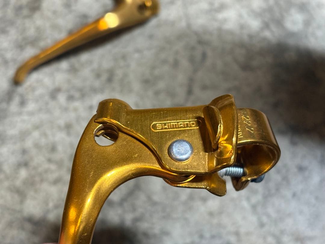 当時物 シマノ PRE-BENT ブレーキレバー ゴールド old bmx