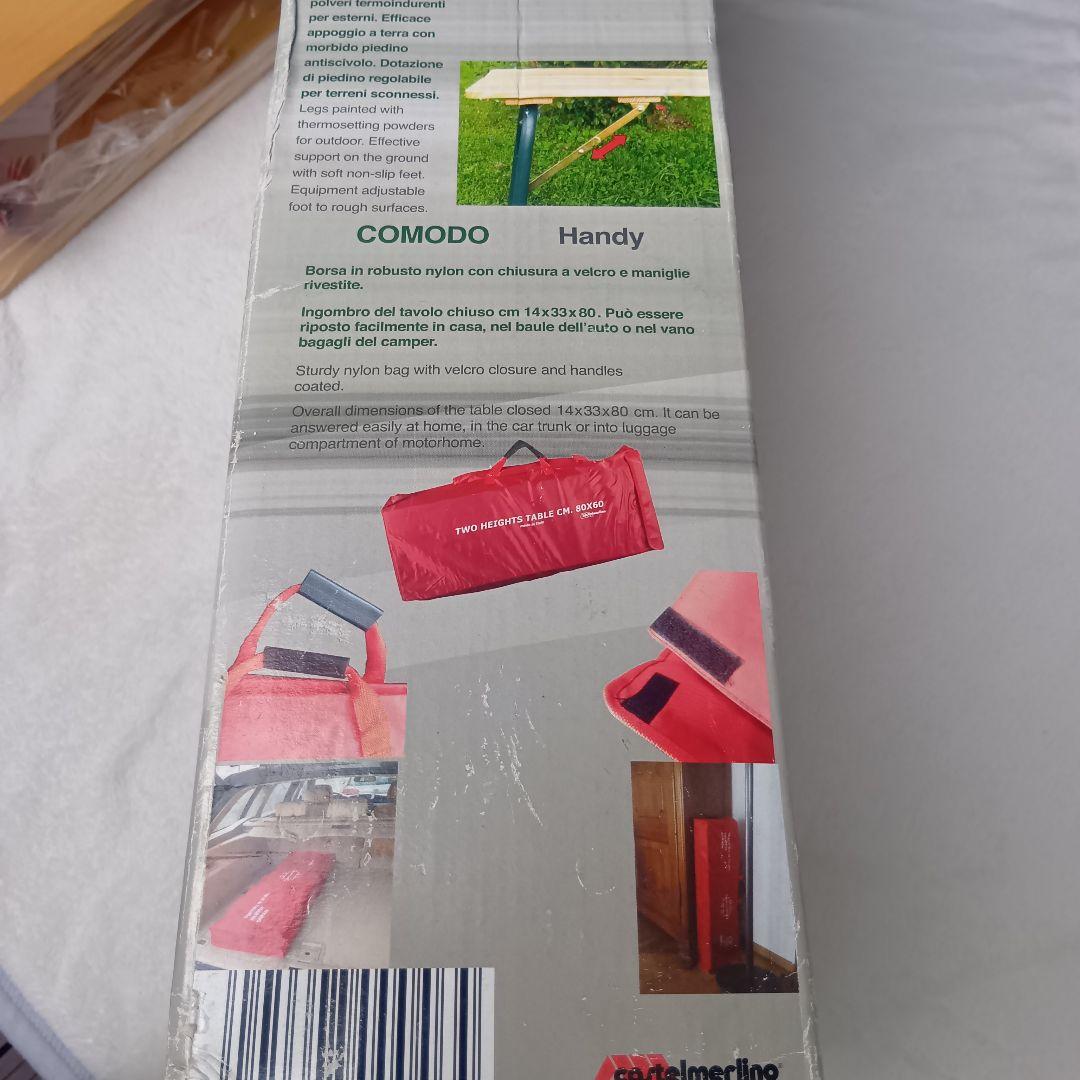 新品 CASTELMERLINO ハイ&ローキャンパーテーブル　80×60