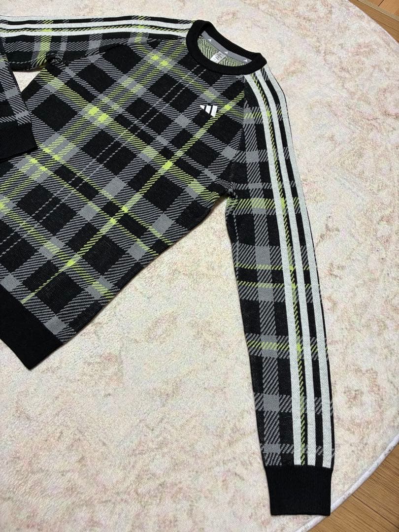 新品3点★定価3.3万！XS アディダス ニット　フレアスカート　リボンバイザー