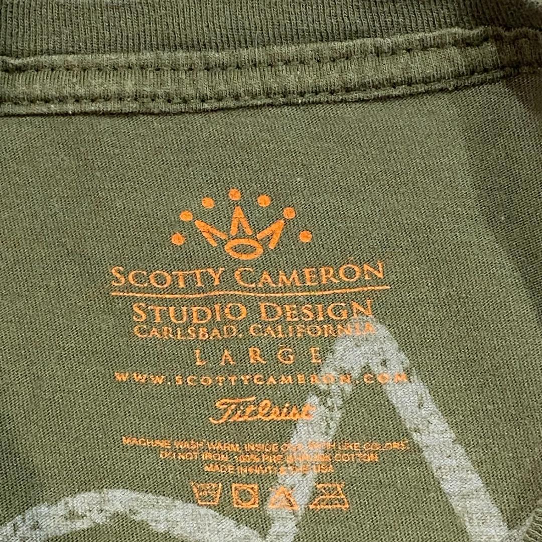 スコッティキャメロン 半袖Tシャツ L カーキ ゴルフ メンズ ロゴ柄 プリント