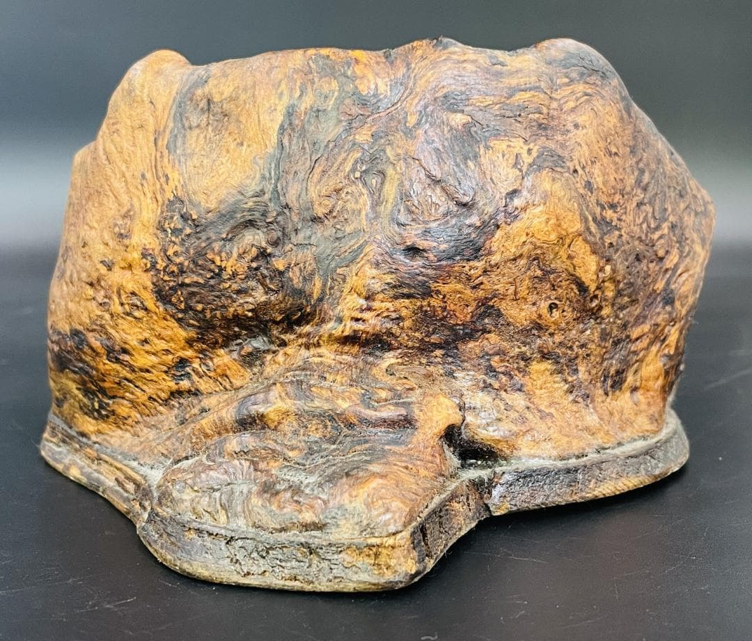 時代物 瘤木 天然木 玉杢 葡萄杢 煙草盆 一点物 約21.5cmR8SA125