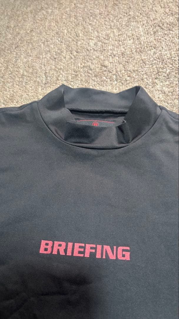 BRIEFING ブラック XL モックネックシャツ