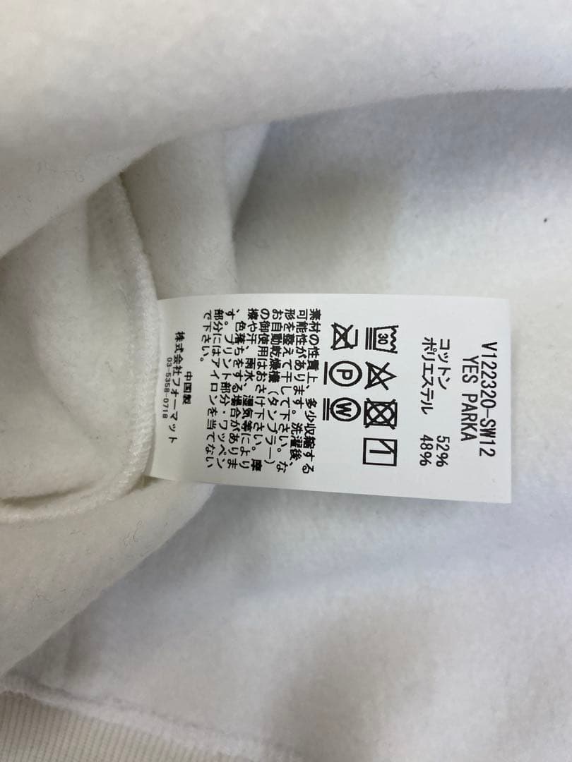 新品正規品【V12/ L】YESPARKA YESパーカーメンズゴルフスウェット