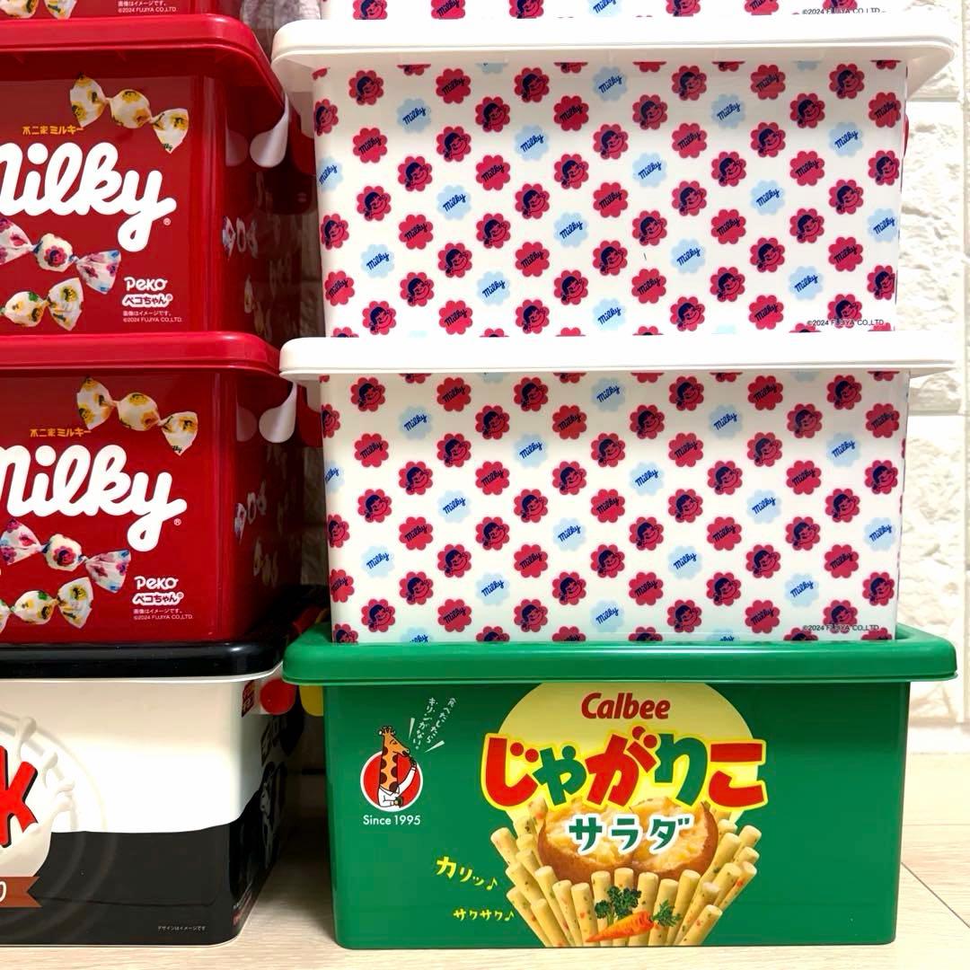 【非売品】不二家 ミルキー　じゃがりこ　お菓子　コンテナボックス　収納ボックス
