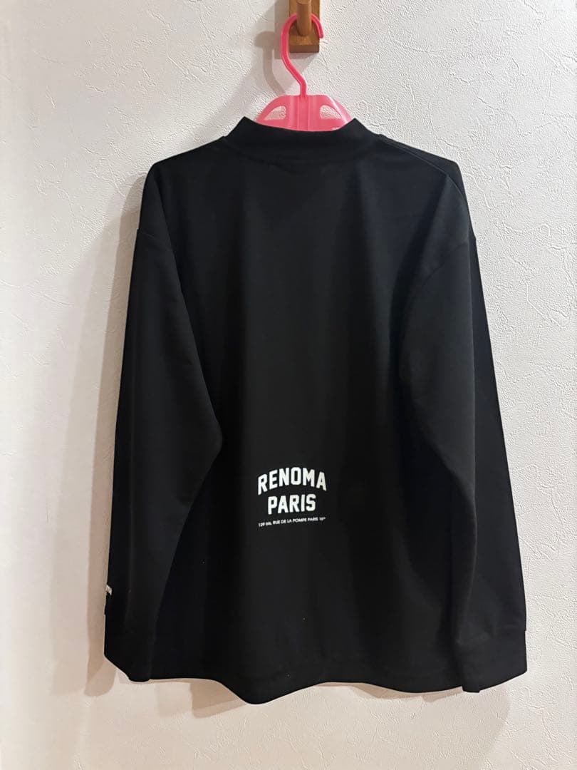 レノマゴルフ　カノコモックネックシャツ　L ブラック