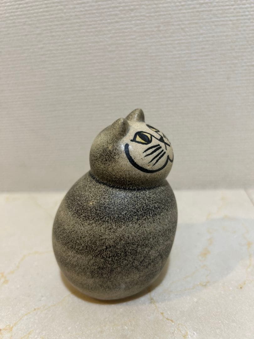 リサラーソン ミア　猫の陶器フィギュア 灰色のストライプ