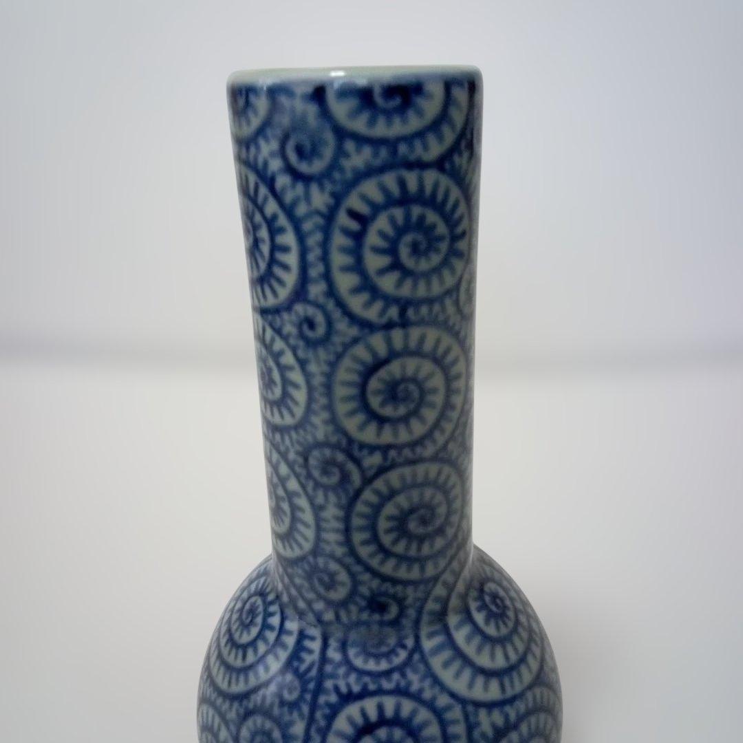 時代物　伊万里　唐草模様　杓立　花瓶　箱付き