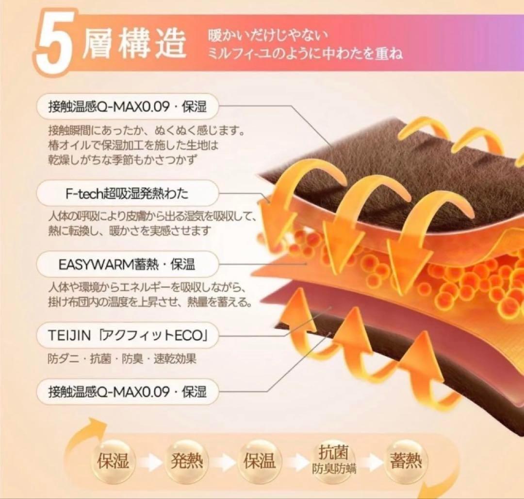 掛け布団 TEIJIN セミダブル ネイビー 吸湿発熱 マイクロファイバー