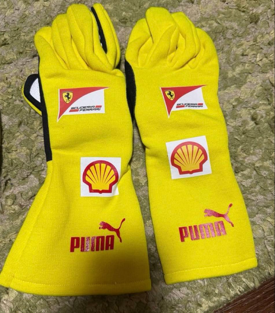 F1 フェラーリ レーシンググローブ PUMA イエロー　2個　レプリカ　③