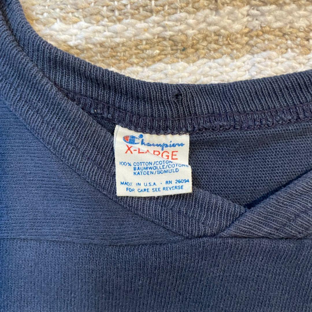 80s champion フットボールTシャツ　7部丈　vintage usa製