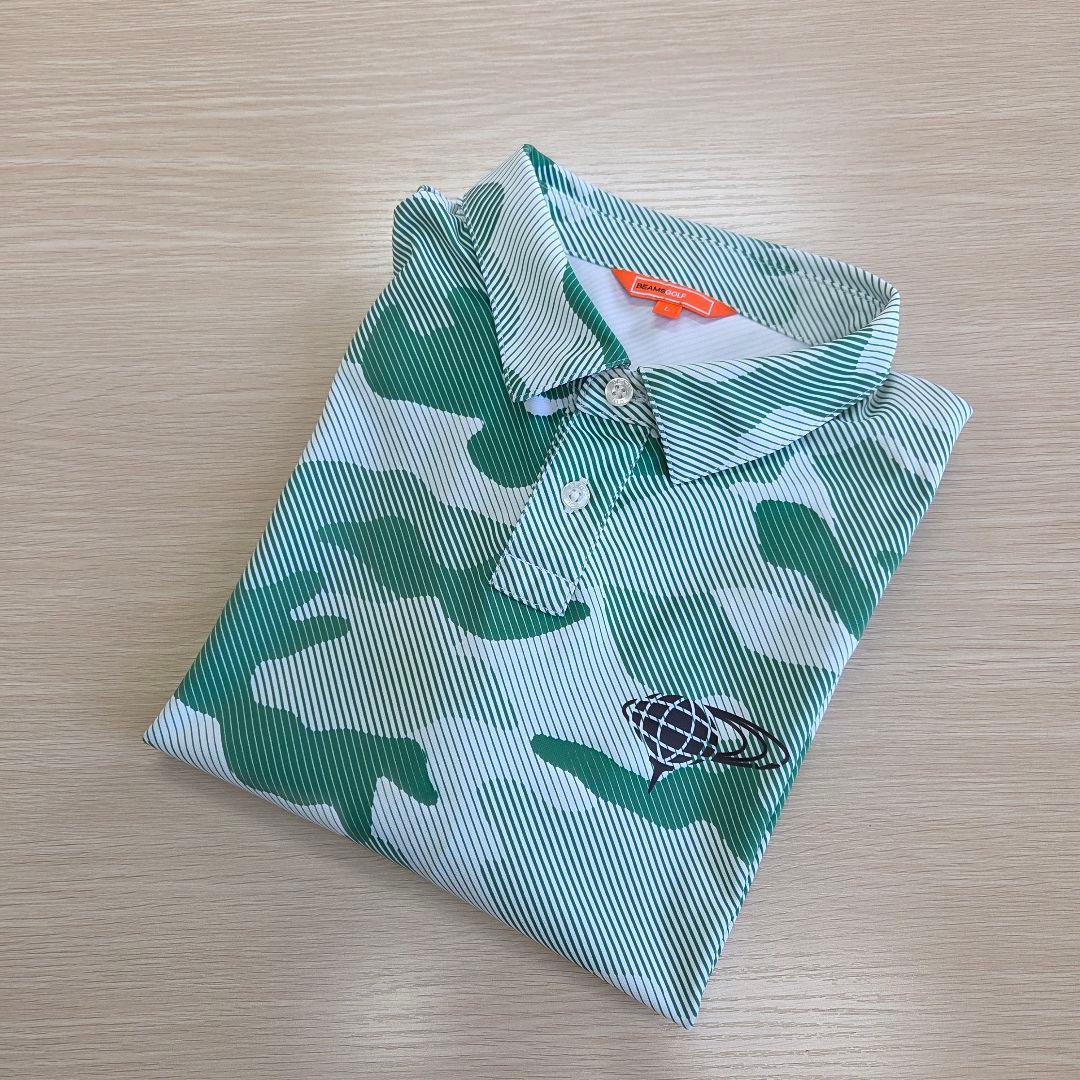 BEAMS GOLF 迷彩プリントポロシャツ