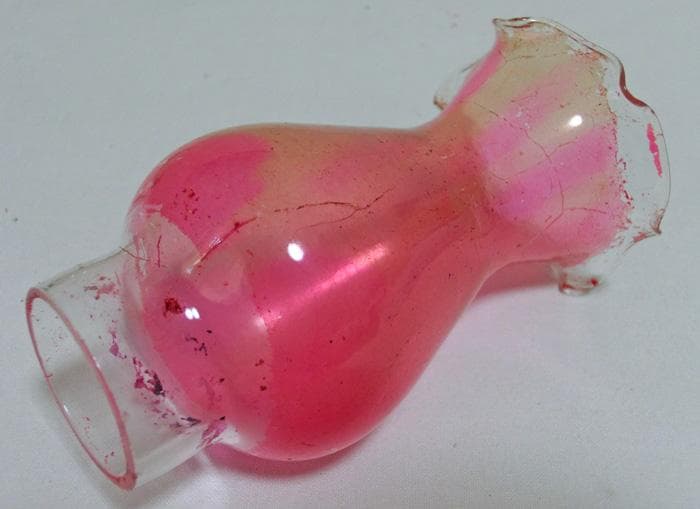 ☆アルコールランプ☆オイル☆ランタン☆花形☆ピンク☆菱形タンク☆三つ足☆