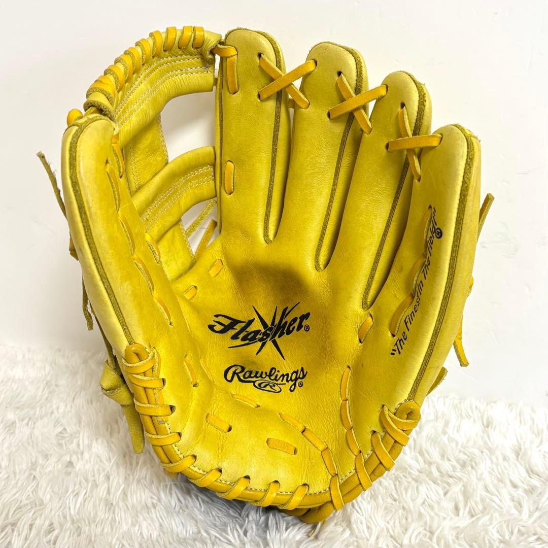 【美品】 ローリングス 一般 軟式 グラブ フラッシャー オールラウンド 右投げ
