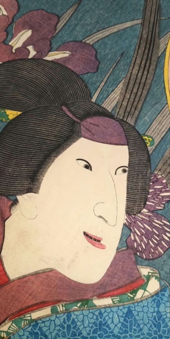 浮世絵版画、今昔児手柏七（召仕おはつ、尾のへ)三代歌川豊国（国貞)画安政2年出版