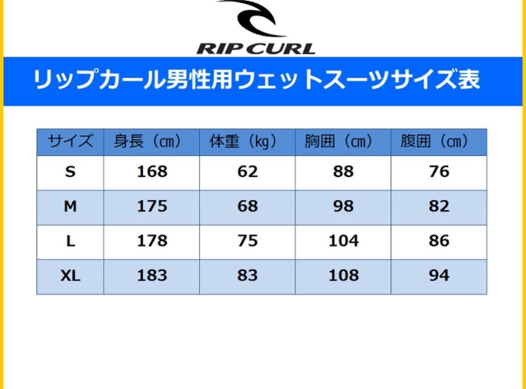 RIP CURL リップカール　タッパー ウェットスーツ Lサイズ