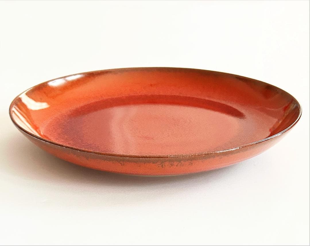 清水焼 嘉峰窯 柿釉 尺皿 大皿 30センチ