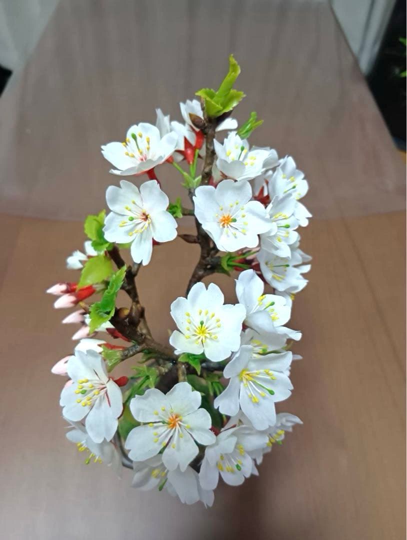 クラフト盆栽 ソメイヨシノNo.2 桜盆栽 造花 ハンドメイド
