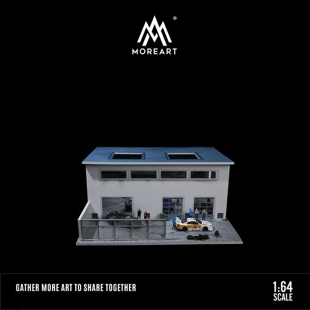 MoreArt 1/64 工場ジオラマ ライト付き 建物模型