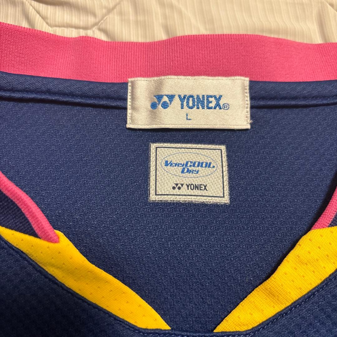 YONEX バドミントンウェア Lサイズ ネイビー/レッド