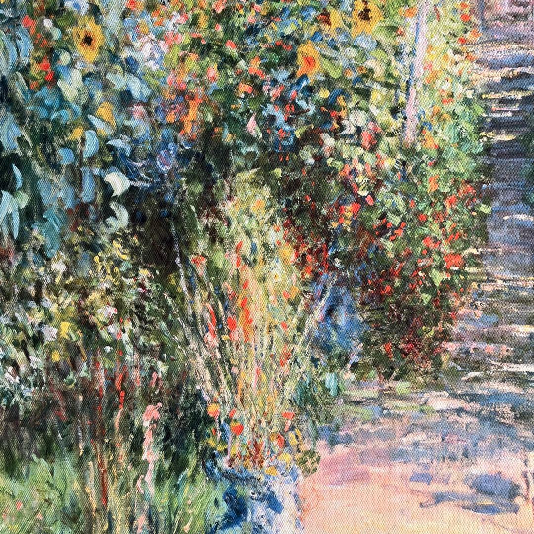 キャンバスプリントアート クロード・モネ ヴェトゥイユの画家の庭 額付 絵画