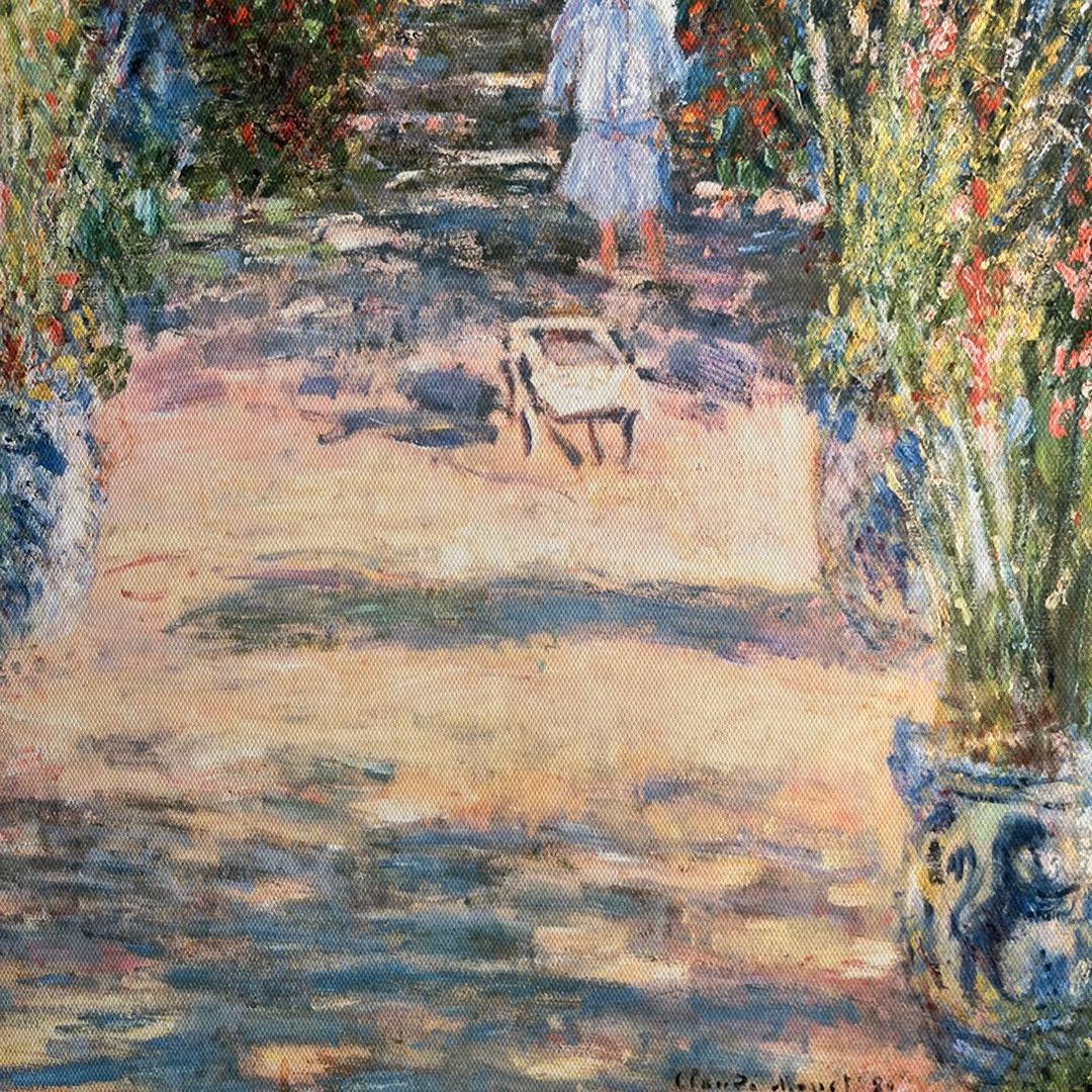 キャンバスプリントアート クロード・モネ ヴェトゥイユの画家の庭 額付 絵画