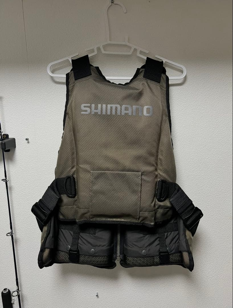 SHIMANO フィッシングベスト グレー フリーサイズ