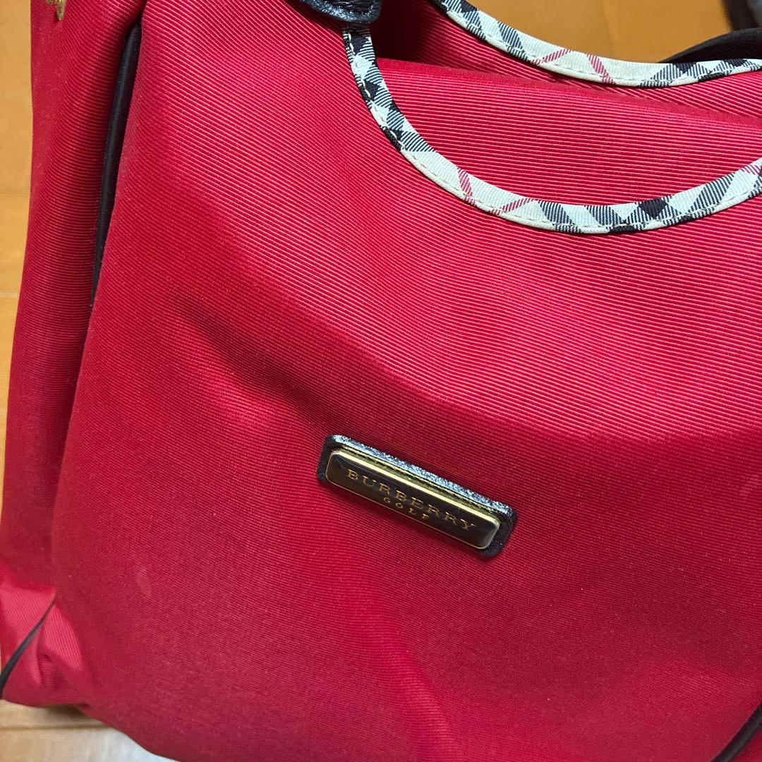 BURBERRY GOLF 赤 トートバッグ　シューズケース