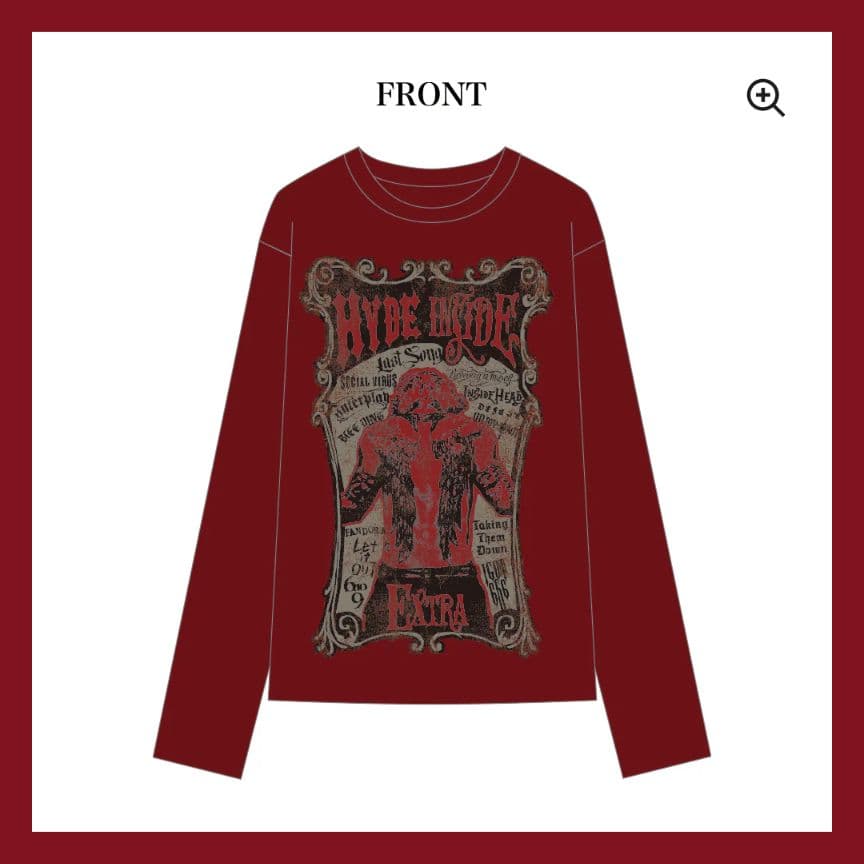 HYDE INSIDE EXTRA ロンT 長袖 Tシャツ 赤 レッド L
