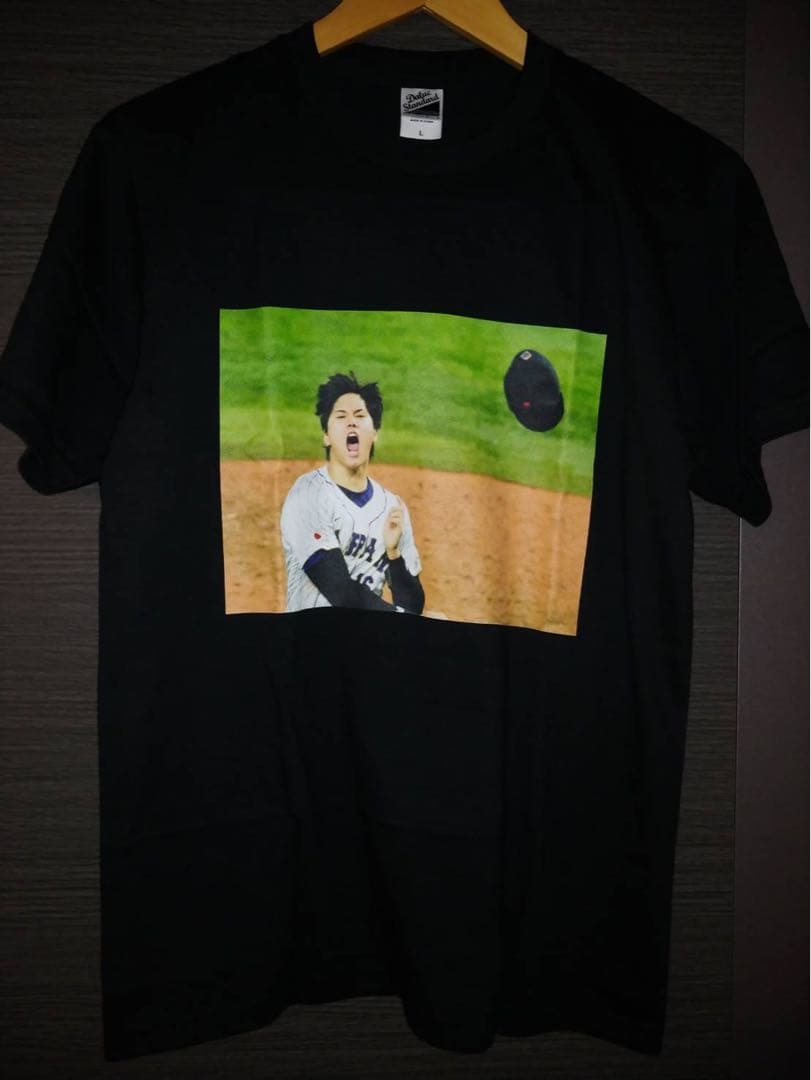 新品未使用!‘23WBC優勝瞬間-大谷翔平Tシャツ　黒　L