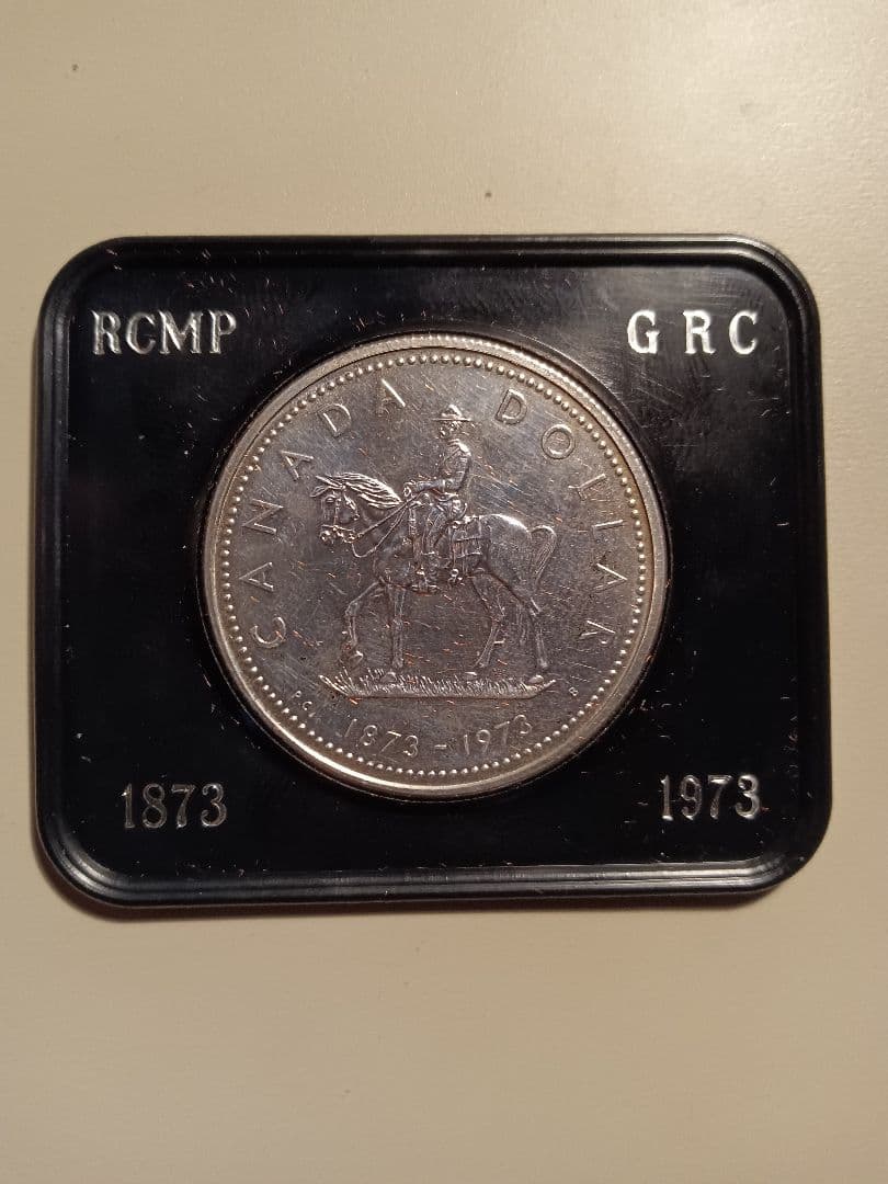 カナダ 騎馬警官 記念銀貨 1873–1973 RCMP GRC ケース付き