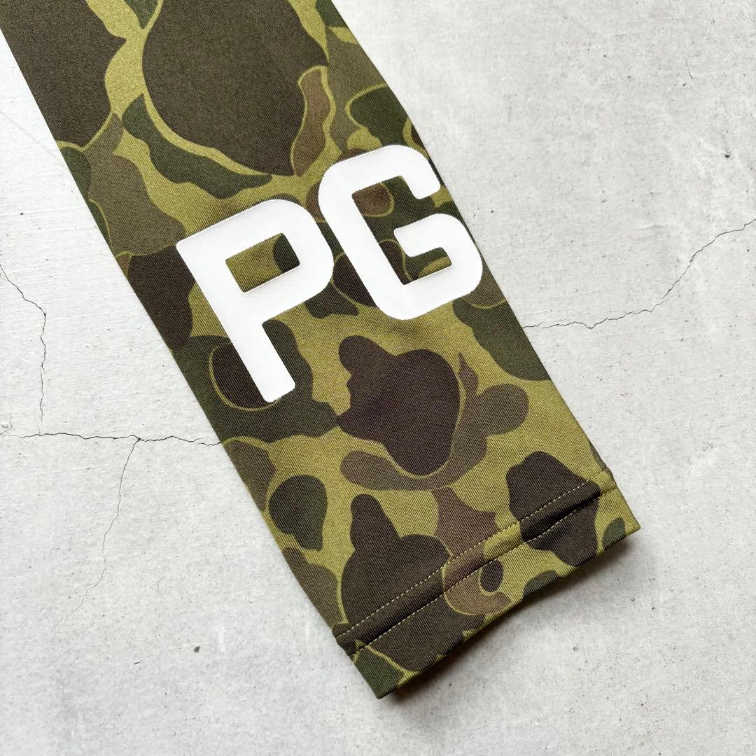 【極美品】PEARLY GATES 長袖インナーモックネックシャツ ロゴ 迷彩