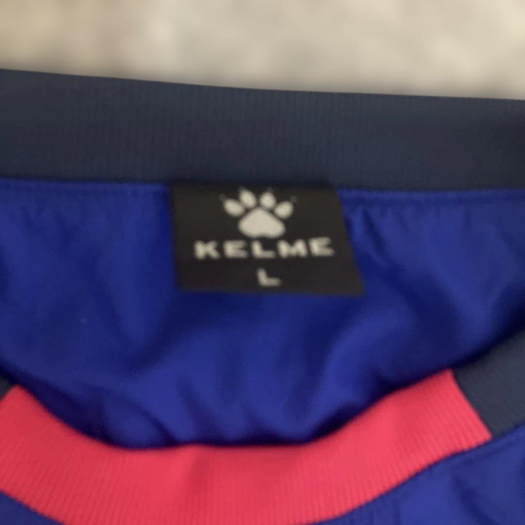 ★KELME ピステ L ブルーネイビー/ピンク　プリントハガレ　裏メッシュ★