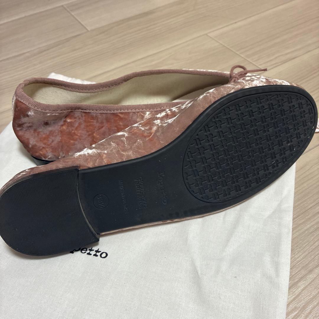 repetto ベルベット バレエシューズ ピンク