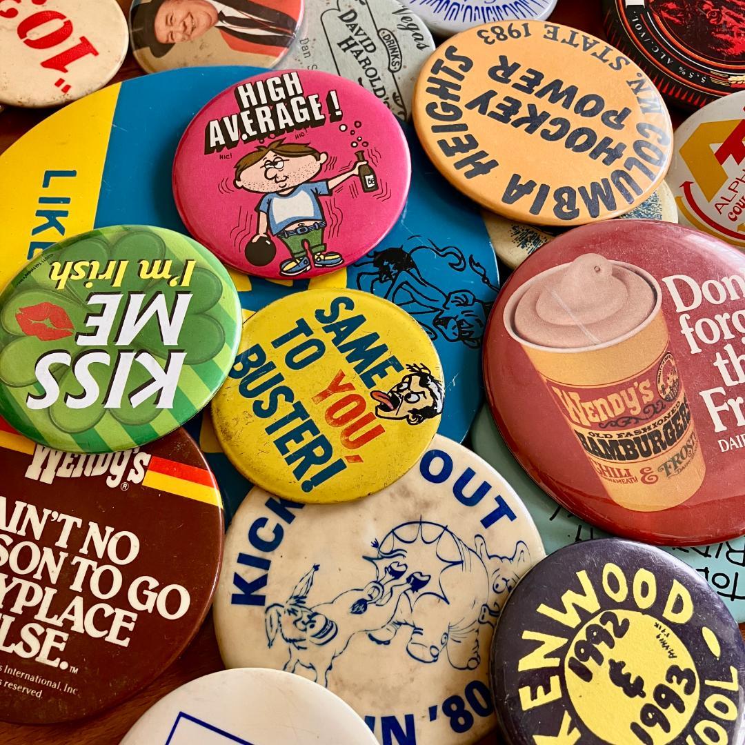 断*離様 アメリカの缶バッジ200個over★まとめ売り／vintage／ノベル