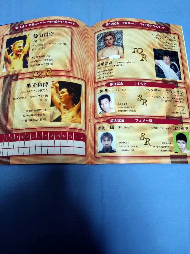 ボクシング/boxing Program、パンフレット 徳山昌守✕柳光和博
