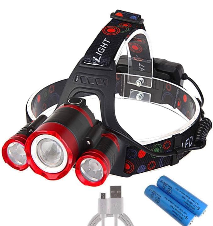 ヘッドライト LED ヘッドランプ USB 充電式センサー機能付120°調整可能