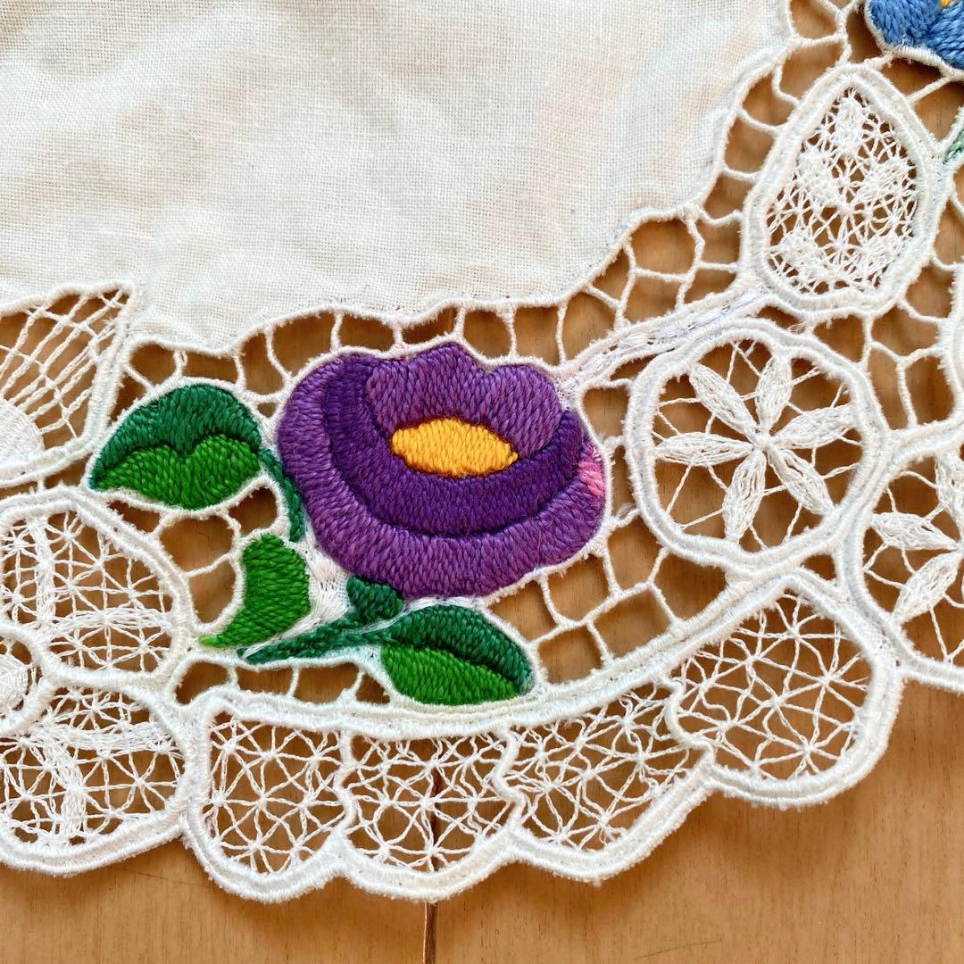 フォークダンス　衣装　エプロン　刺繍　手刺繍　ハンガリー　カロチャ　レース