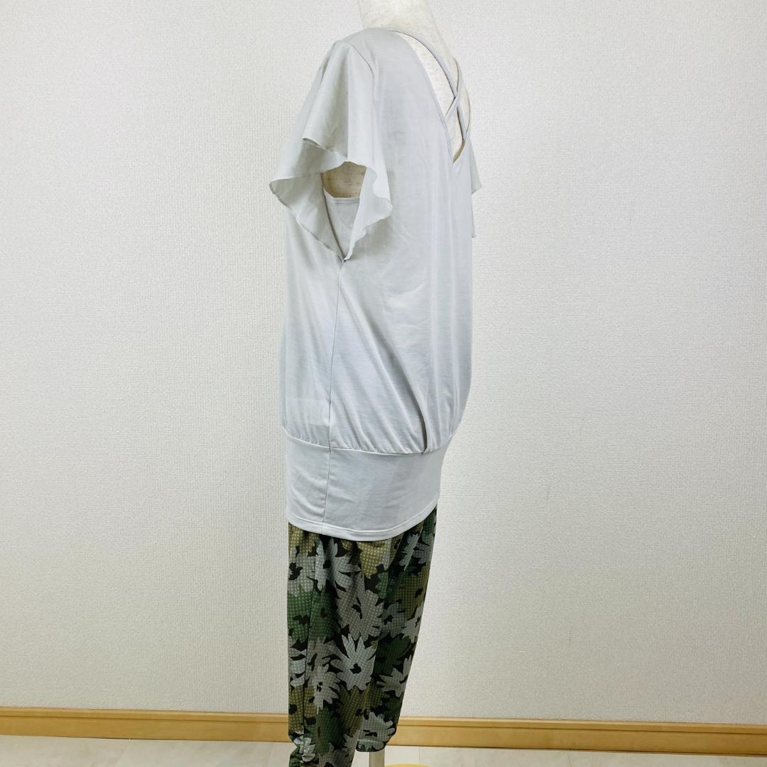 美品 DANSKIN セットアップ グレーカーキ M/L 0238-A
