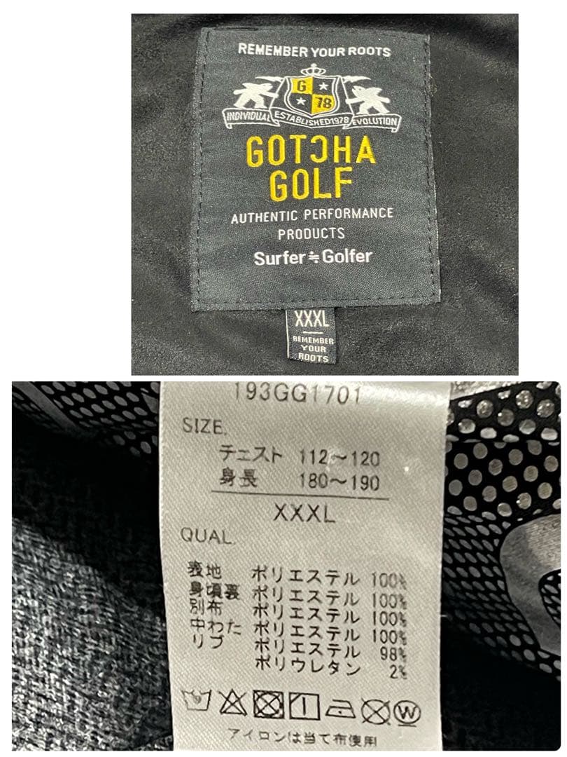 美品 GOTCHA GOLF ゴルフウェア 中綿入り 2WAY ガッチャ ゴルフ