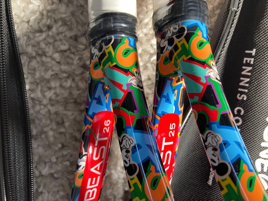 ディズニーBEAST 25&26 テニスラケット ミッキー柄2本セット‼️新品‼️