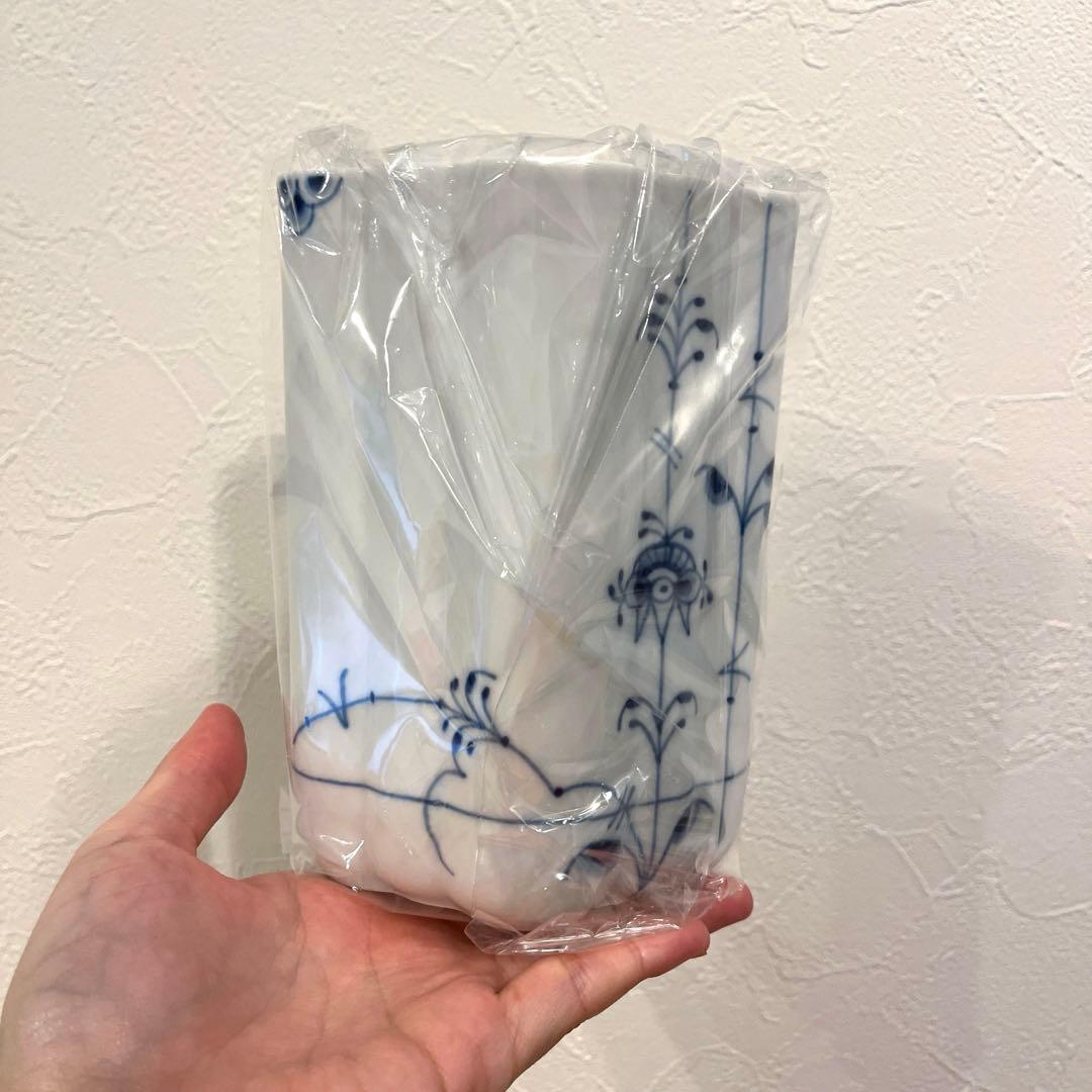 新品　ロイヤルコペンハーゲン ブルーパルメッテ 花瓶 BLUE PALMETTE
