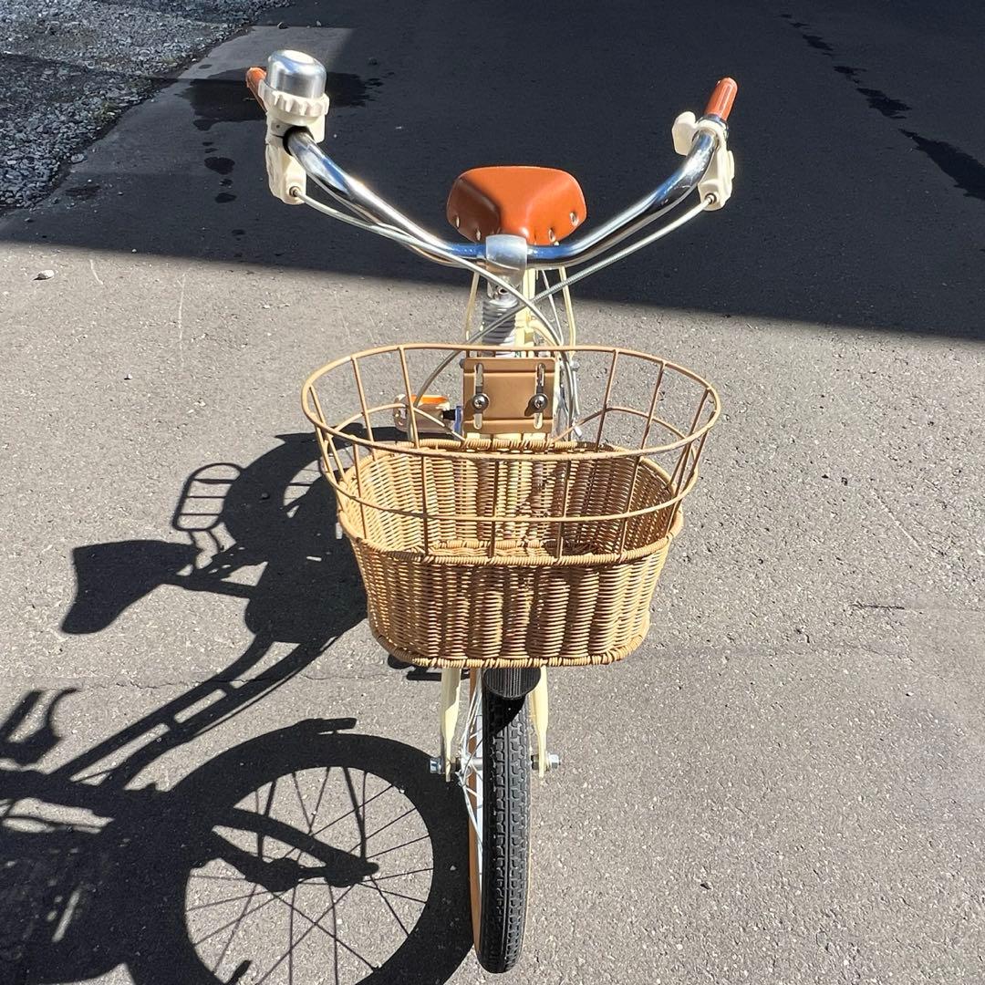 ブリヂストン　HACCHI 子供用自転車 クリーム色 オレンジタイヤ バスケット