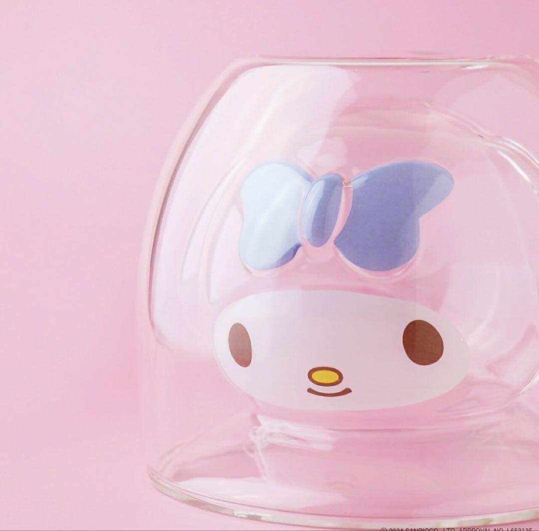 マイメロディ ダブルウォールグラス　ピンク・ブルー2個セット　正規品