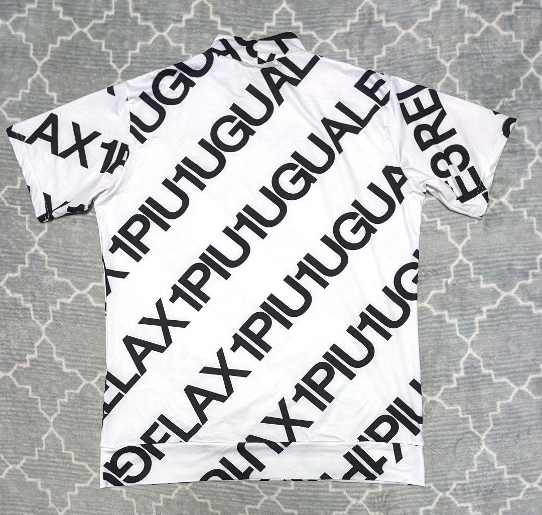 1PIU1UGUALE3 ロゴプリント モックネック　size XL ホワイト